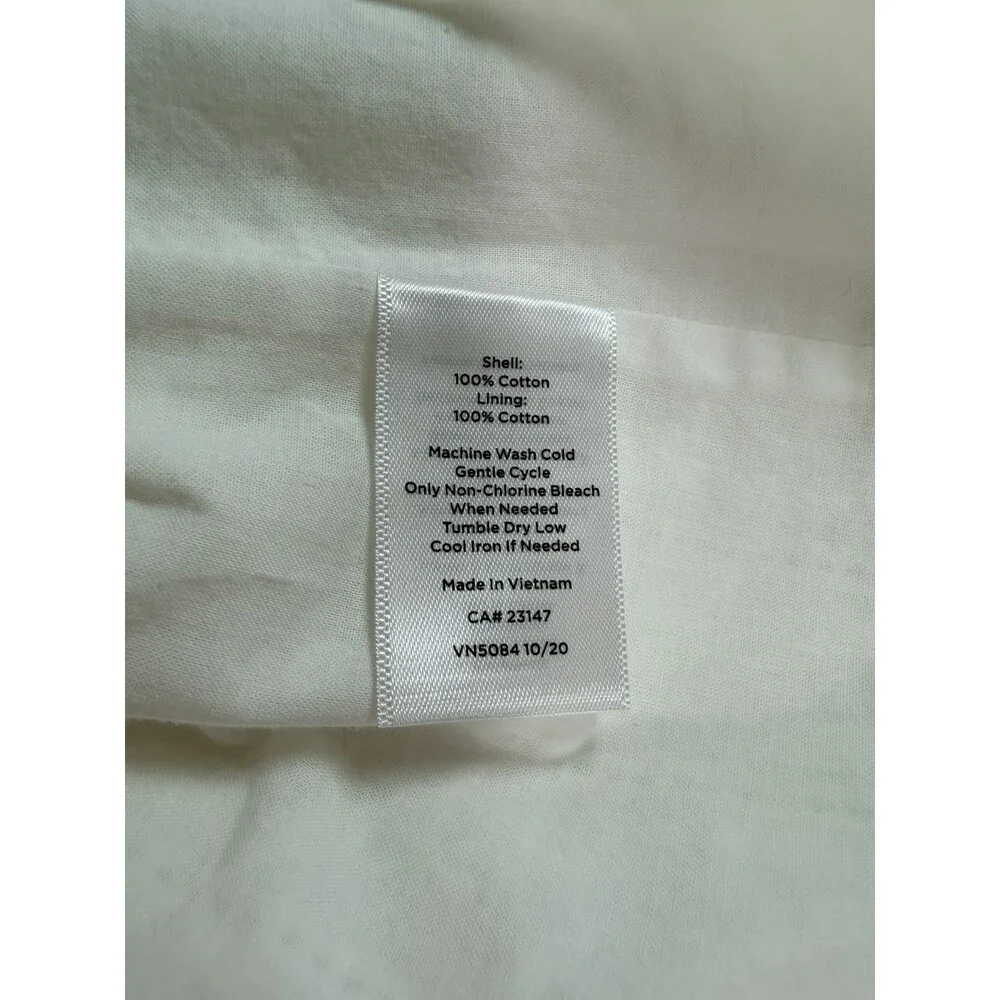 Talbots Women's XL White Eyelet Embroidered Peasant Blouse Ruffle Boho Top - Picture 5 of 6